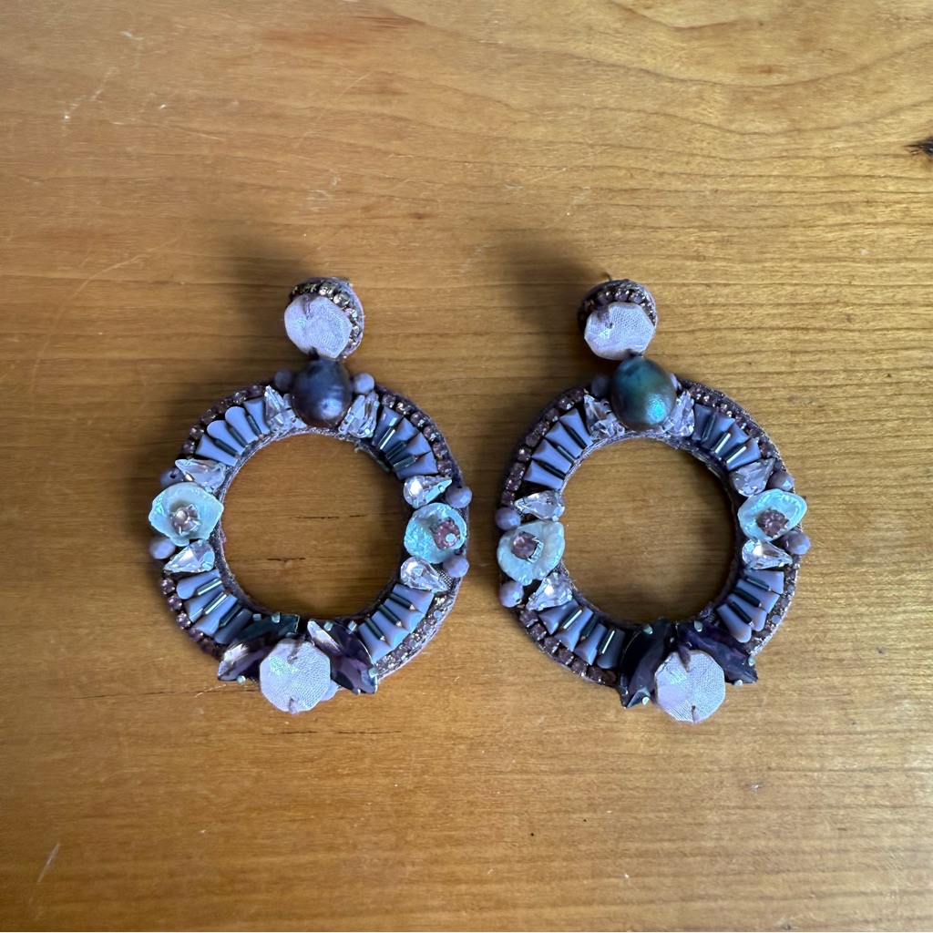 Ranjana Khan Posie Purple Hoop Earrings
